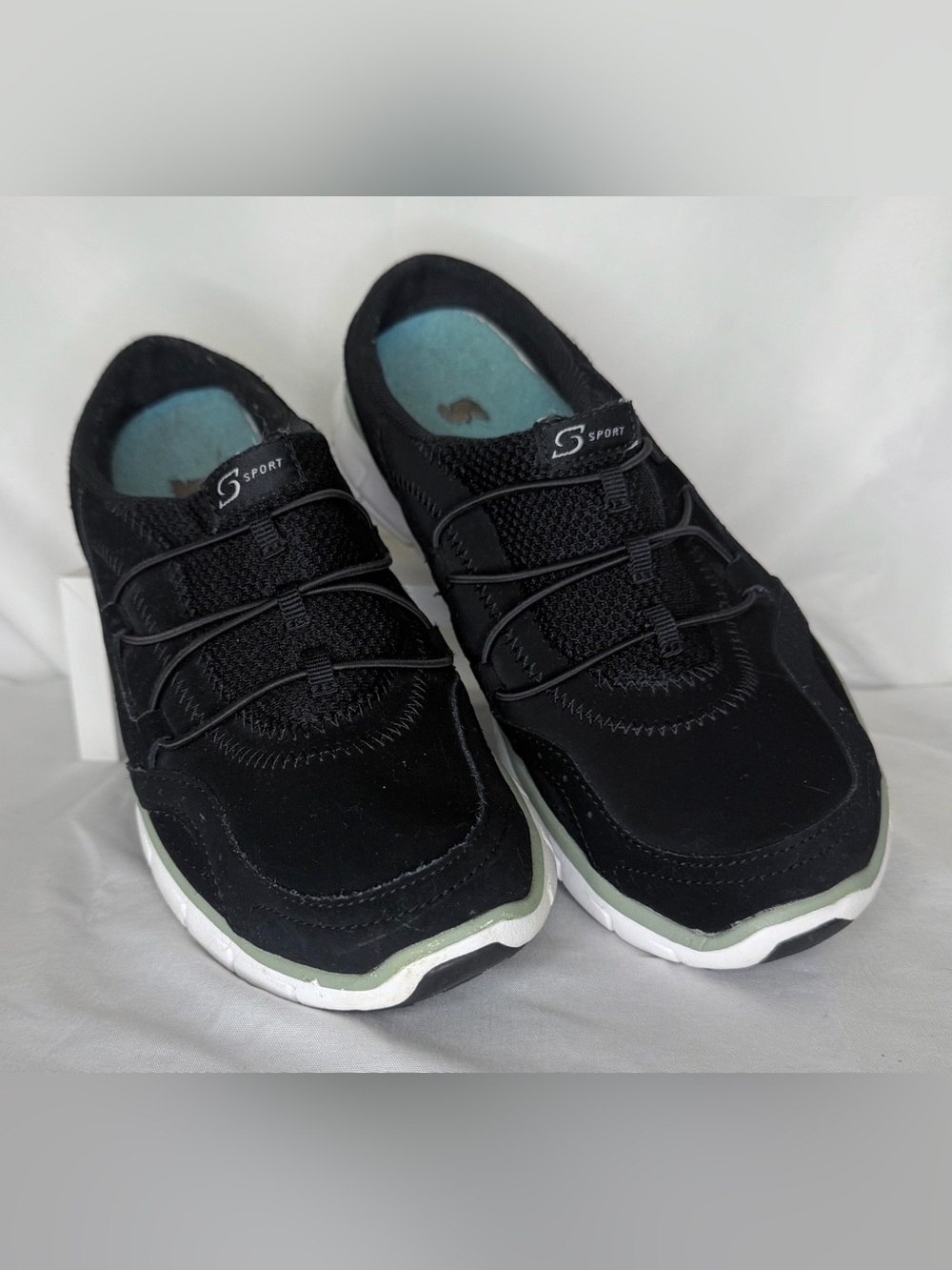 Skechers Black Athletic Slip-On Sneakers with White Soles
